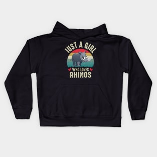 Just A Girl Who Loves Rhinos Cute College Ruled Rhino Girl Cute Gift For School Kids Hoodie